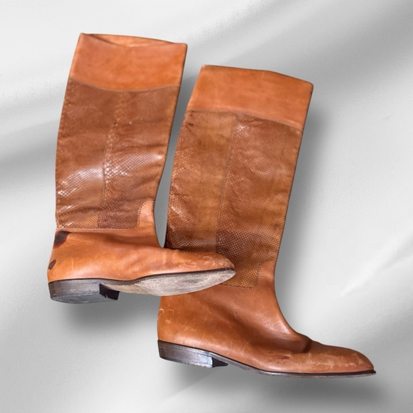 Vintage Via‎ Spiga Leather Snake Brown Boots as is - Picture 3 of 6